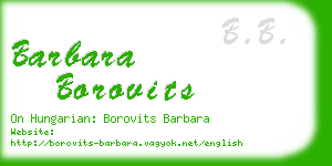 barbara borovits business card